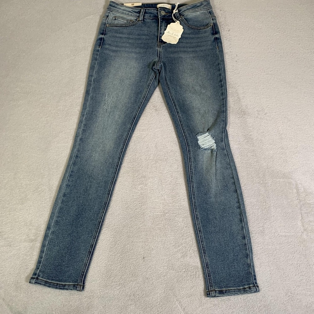 Altar'd State Skinny Jeans Womens 26 Light Wash Mid Rise Distressed Stretch NEW